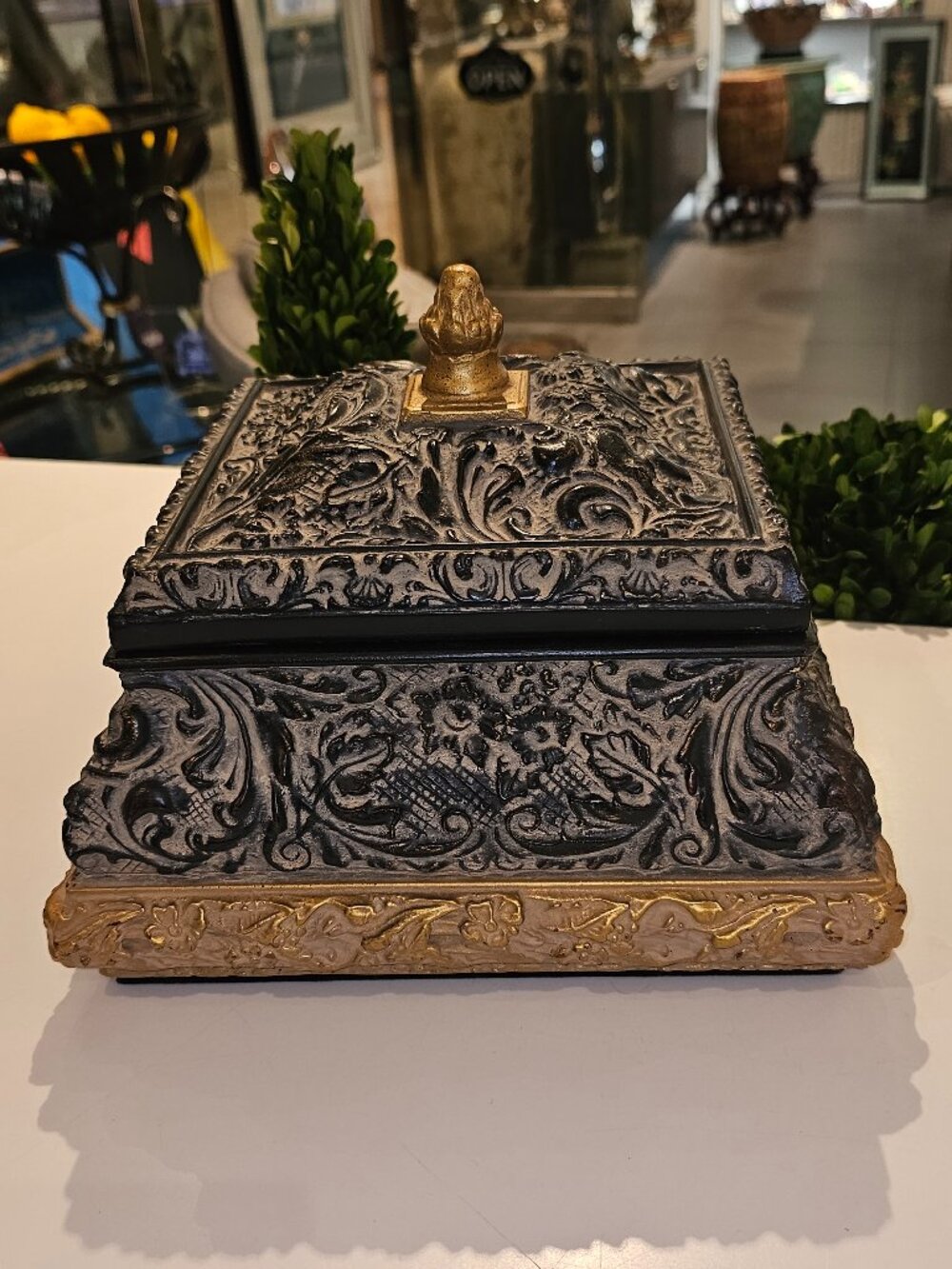 Ornate Baroque Scrollwork Jewelry & Keepsake Box